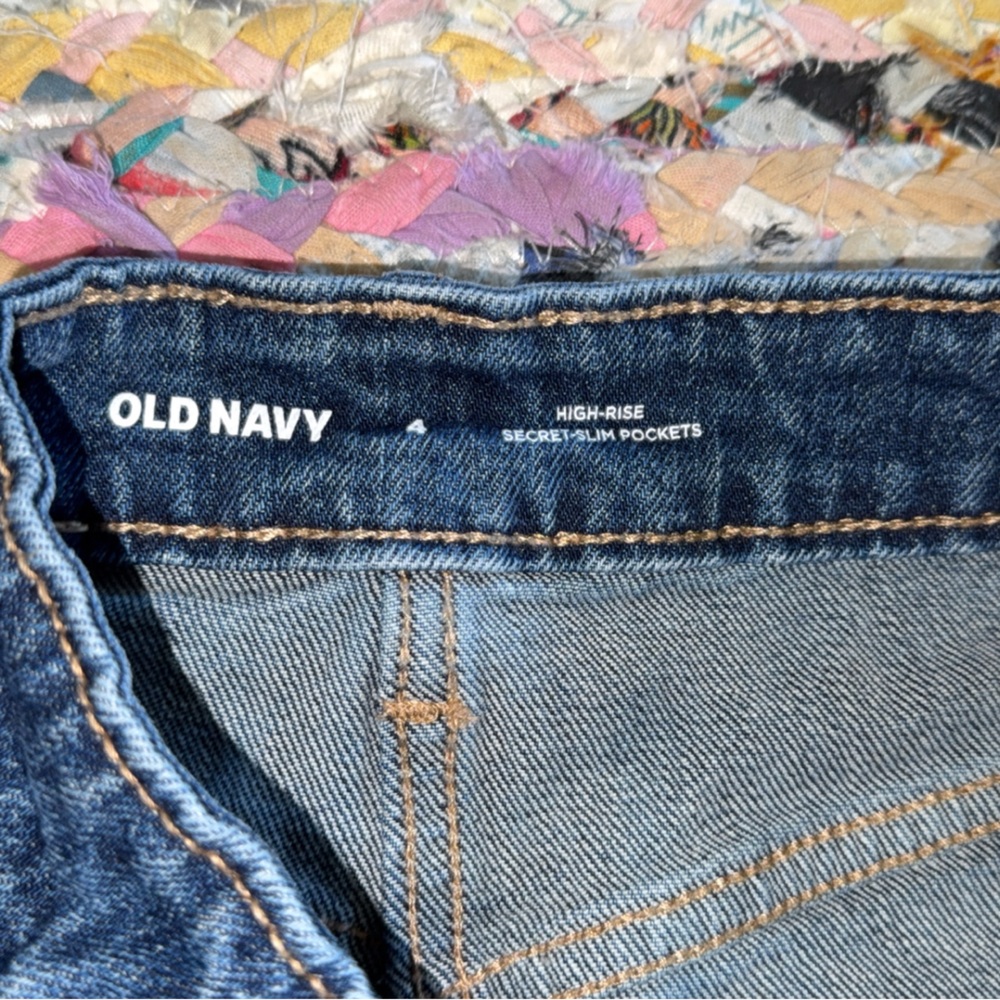 Old Navy Blue Denim Frayed Mini Skirt - Picture 2 of 3